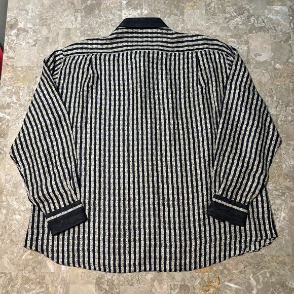 Napoleon By Stefano Ricci Shirt Mens 2XL 100% Silk Long Sleeve Button Italy - Picture 10 of 12